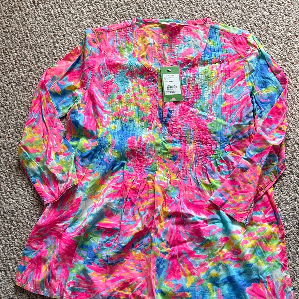 Lilly Pulitzer Pink and Blue Women's Blouse